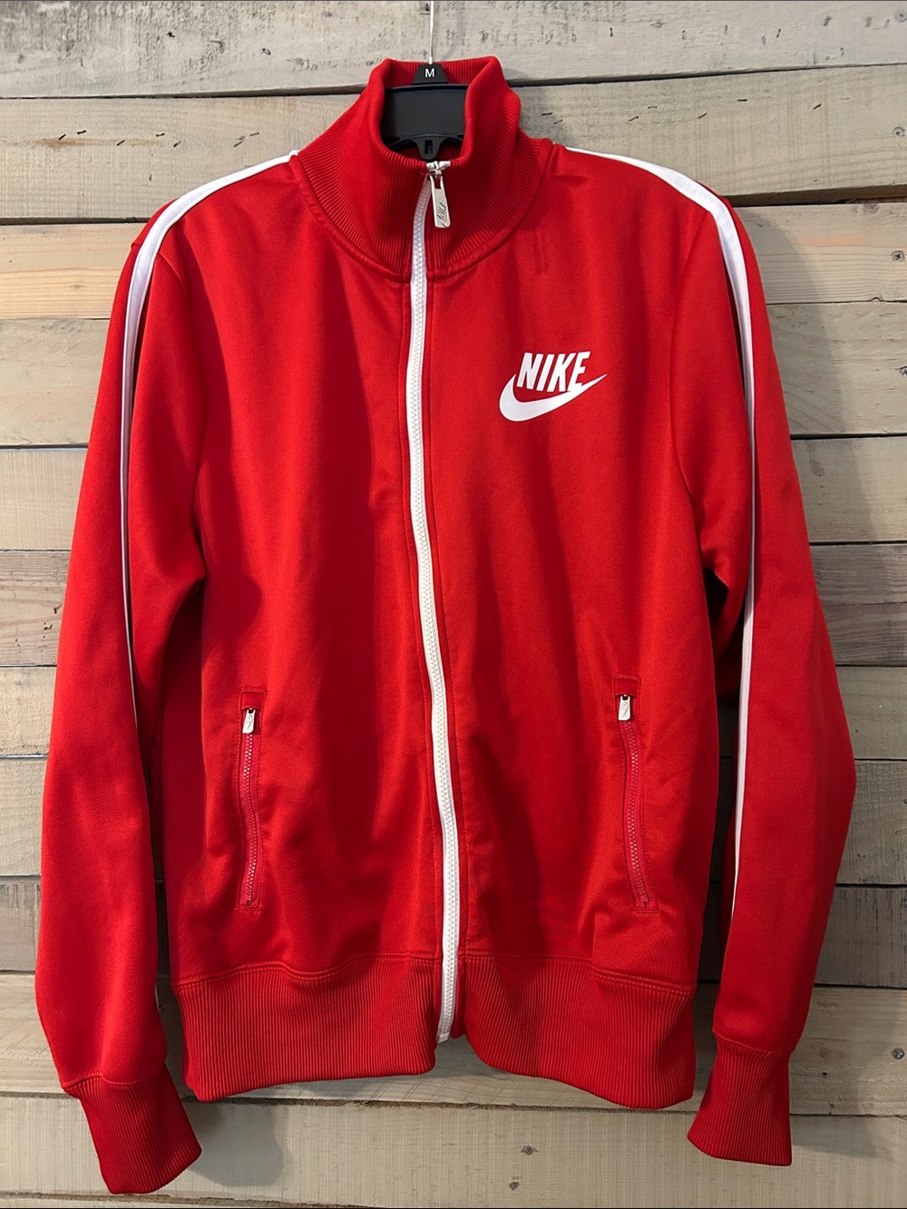 Nike Red Track Jacket with White Accents